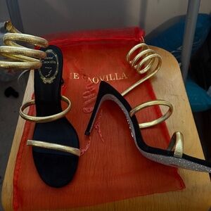 JUNIPER BLACK AND GOLD SANDAL